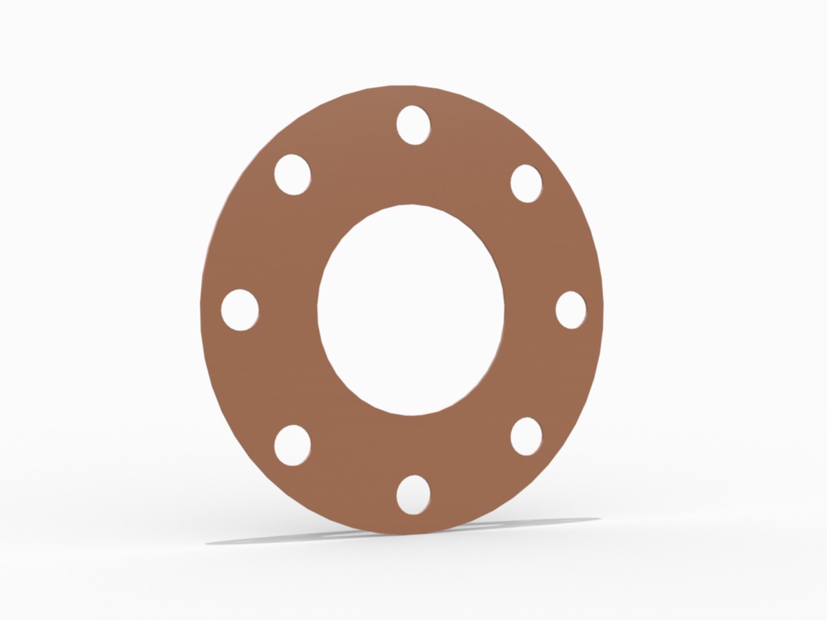 GYLON® Style 3502 Full Face Gasket, PTFE with Silica, 2 1/2 Inch ASME B16.5 Class 300, 0.063 Inch Thick, 8 Bolt Holes   Clean and Bag for O2 Service