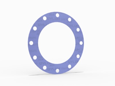 GYLON® Style 3504 Full Face Gasket, PTFE with Aluminosilicate Microspheres, 10 Inch ASME B16.5 Class 150, 0.063 Inch Thick, 12 Bolt Holes