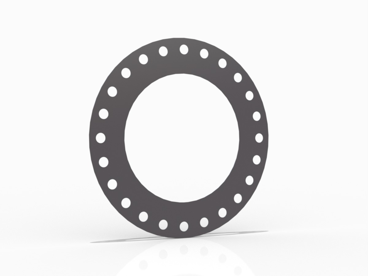 GYLON® Style 3530 Full Face Gasket, PTFE with Graphite, 18 Inch ASME B16.5 Class 300, 0.063 Inch Thick, 24 Bolt Holes