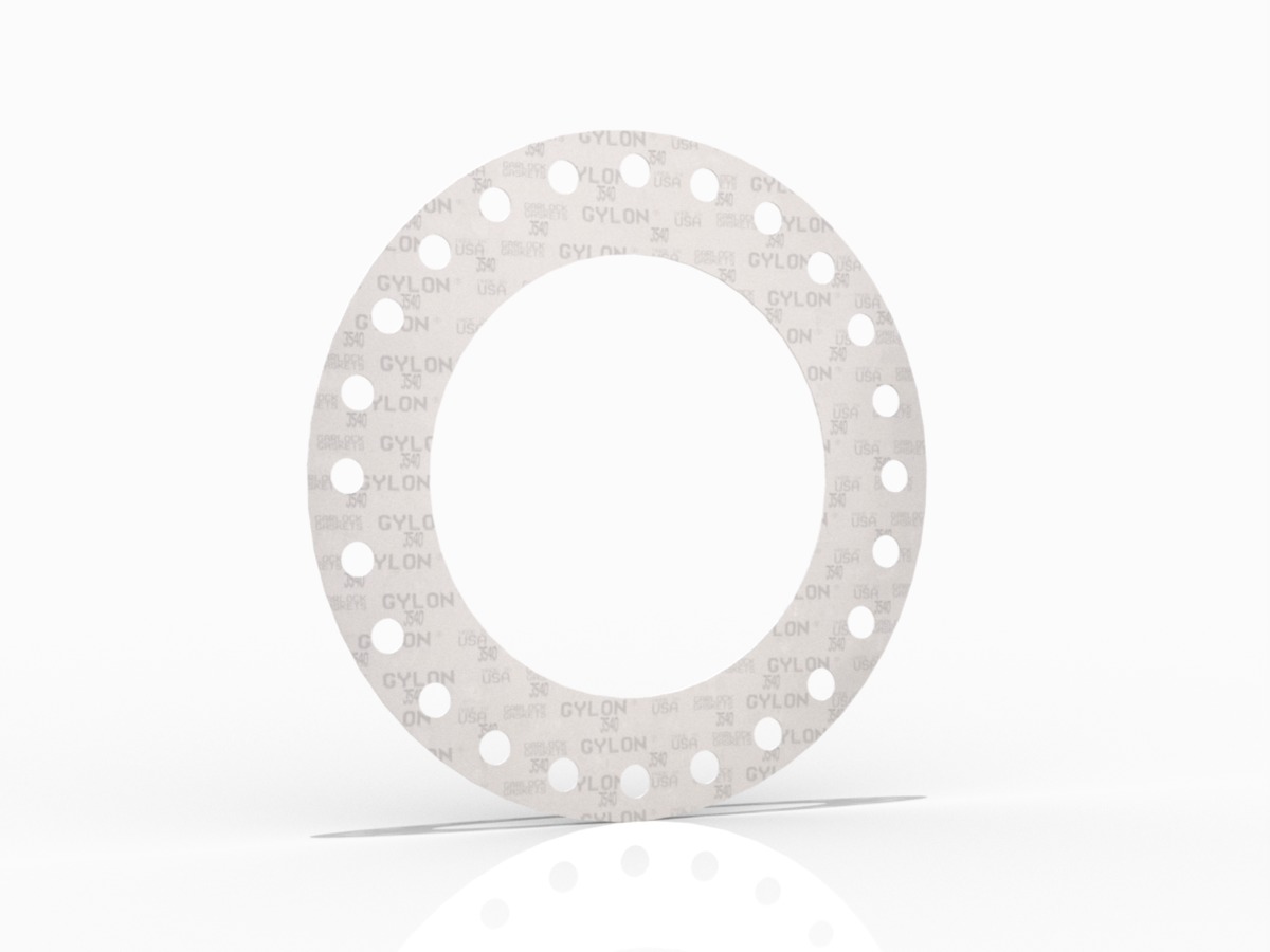 GYLON® Style 3540 Full Face Gasket, Microcellular PTFE, 26 Inch ASME B16.47 Series A Class 150, 0.125 Inch Thick, 24 Bolt Holes