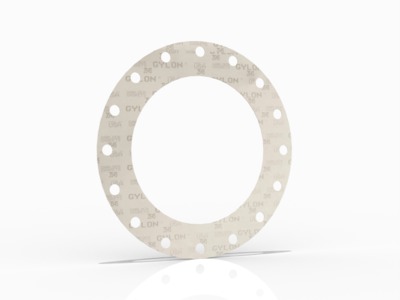 GYLON® Style 3545 Full Face Gasket, Microcellular PTFE with Rigid PTFE Core, 10 Inch ASME B16.5 Class 300, 0.063 Inch Thick, 16 Bolt Holes