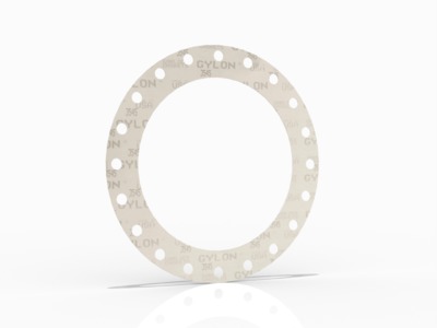 GYLON® Style 3545 Full Face Gasket, Microcellular PTFE with Rigid PTFE Core, 14 Inch ASME B16.5 Class 300, 0.063 Inch Thick, 20 Bolt Holes