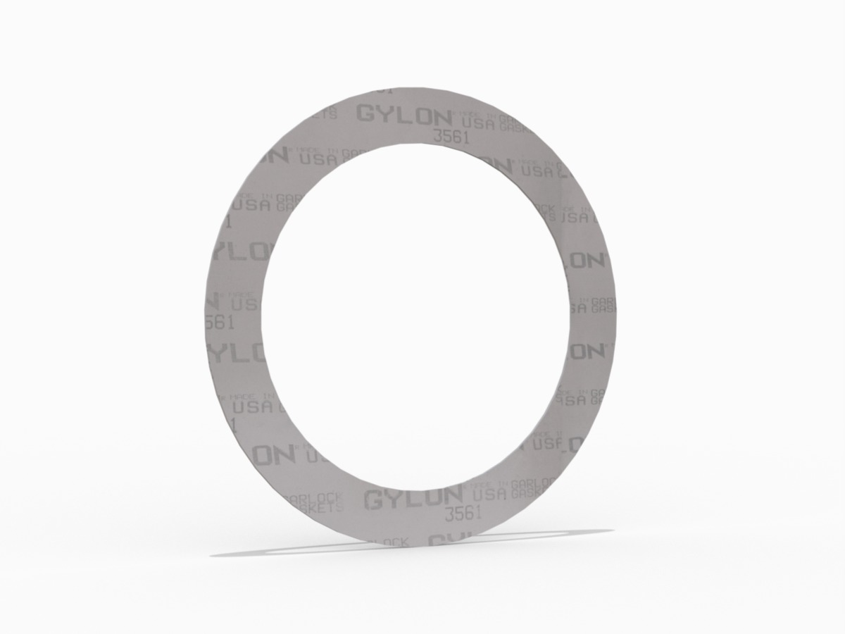 GYLON® Style 3561 Ring Gasket, PTFE with Barium Sulfate and Perforated 316L SS Insert, 6 Inch ASME B16.5 Class 150, 0.063 Inch Thick
