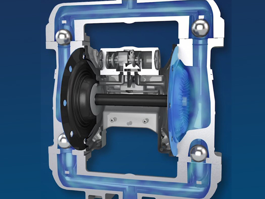 Diaphragms in pneumatically & hydraulically operated diaphragm pumps